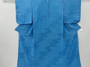 リサイクル　梅･菊･楓模様織り出し一つ紋単衣色無地着物